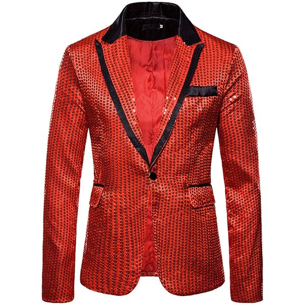 Herren Pailletten Sakko Slim Fit – Glitzer Blazer Für Nachtclub, Hochzeit, Besondere Anlässe