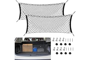 LIANGREN 2 Stück Frachtnetze Heckgepäcknetze für SUV, 35''- 43'' hintere Ladungsnetze verstellbar Kofferraum Ladung Organizer Netz universell für SUVs, Autos, Pickups, LKWs, Auto-Innenzubehör (90cm x 40cm)
