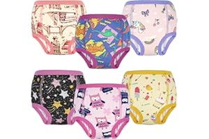 FLYISH DIRECT Culottes Apprentissage Propreté Garçons 100% Coton, Paquet de 6 Culottes d'Apprentissage Réutilisables Enfant, Culottes Apprentissage Garçons et Fille Absorbants, Colorée, 6 Ans