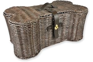 Bone Dry Kosz na zabawki do przechowywania zwierząt domowych, mały, 17,5 x 11 x 7,5, brązowa plastikowa wiklina