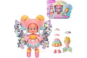 KOOKYLOOS FAIRYTALE MIX and MATCH RAINBOW - 3 in 1 fantasy themed doll, Contains 1 doll, 1 princess outfit, 1 mermaid outfit and 1 fairy outfit