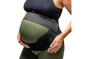 BABYGO Ceinture de Grossesse pour Femme Enceinte, Maternité et Post Accouchement Bande De Ventre + Gratuite préparation à la Naissance Livre, Soutien Lombaire