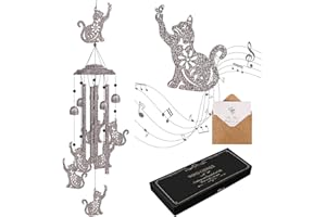 ‎HYWEAN HSAFE Windspiel für draußen, 88,9 cm Windspiel, Geschenke für Frauen, Katze Windspiele im Freien, Gartendekoration für Mutter