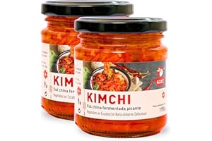 Kimchi Coreano & Col China Fermentada Picante – Auténtica Receta Tradicional, Fermentación Natural, Sabor Intenso y Crujiente - Pack Laborawi (380g)