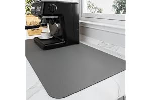 HotLive Coffee Mat - Coffee Bar Mat for Countertops | Coffee Bar Accessories Fit Under Coffee Maker Espresso Machine | Absorbent Hide Stain Rubber Backed Dish Drying Mat for Kitchen Counter