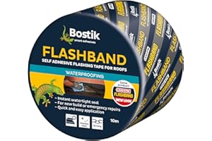 Bostik Flashband Self Adhesive Flashing Tape for Roofs Grey - 75mm x 10m - Provides an Instant Watertight Seal - Quick and Easy Application - Excellent Adhesion