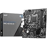 MSI PRO H510M-B Motherboard, Micro-ATX - Supports Intel Core 10th Gen Processors, LGA 1200, LGA 1700 - 2 x DIMMs (3200MHz), 1