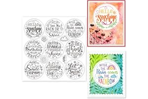 GLOBLELAND Weather Greeting Text Clear Stamps for Card Making Greetings Sun Rainbow Sentiment Word Transparent Silicone Stamps for DIY Scrapbooking Supplies Embossing Paper Card Craft Album Decor