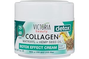 Victoria Beauty Anti Wrinkle Face Cream (Age 60-75) - Day and Night Face Moisturiser with Collagen, Hyaluronic Acid, Matrixyl, Hemp Seed Oil - UVA/UVB Filter, 50ml