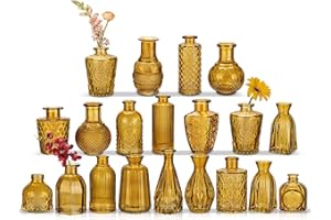 OAIRSE Glass Bud Vases Set of 20 Clear Glass Vase for Flowers Mini Vintage Bottle Vases for Floral Arrangements Decorative Small Vases in Bulk for Wedding Centerpieces Table Decoration Home Table Party