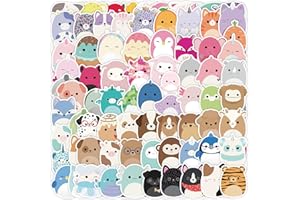 PRETTY SUNSHINE 100 Stück Kawaii Tiere Sticker Set, Aesthetic Anime Sticker Decals für Kinder, Wasserfest Vinyl Aufkleber für Laptop Handyhülle Koffer Helm Skateboard Snowboard Auto Fahrrad MacBook