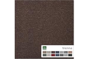 Piastrella Moquette Casa Pura Vienna Moquette Adesiva 50x50 cm | Moquette Interna per Uffici, Negozi | 14 Colori (Marrone Choco - 1m² = 4 pezzi)
