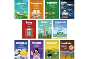 Harloon Poster mit englischen Sprachen und Literatur, englische Lehrerposter, pädagogischer Kunstdruck, literarische Begriffe, Klassenzimmer, Dekoration, Sprache, pädagogisches Poster für