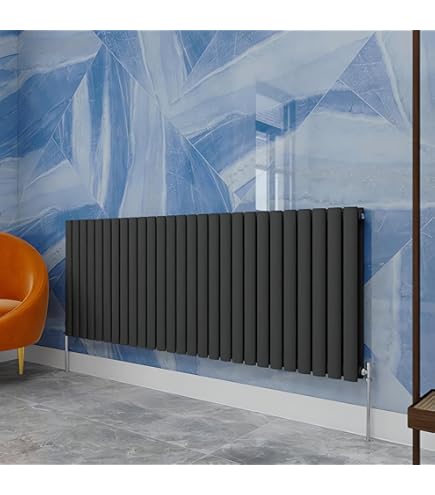 RadiLux Designer Radiator Horizontal White Oval Column Rads Single Panel 600x1200mm