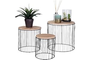 SPETEBO Pflanzenständer 3er Set - Deko Blumenhocker Blumenständer Pflanzenhocker Blumentopfständer Beistelltisch rund