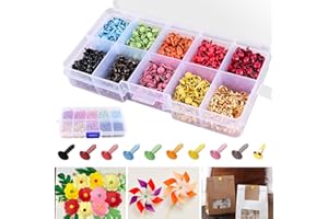 BSTDAYEVER Brads Scrapbooking Encuadernadores Redondos 1000pcs Brads Redondo 4.5X8mm Sujetadores de Papel Antióxido y Livianos para Manualidades Proyectos Álbumes de Recortes Oficina DIY