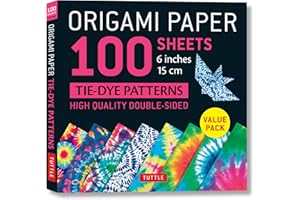 Origami Paper 100 Sheets Tie-Dye Patterns 6 (15 CM): Tuttle Origami Paper: Double-Sided Origami Sheets Printed with 8 Different Designs (Instructions for 8 Projects Included)