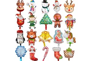 SENIDEA 20 Stück Weihnachtsluftballons Folienballons Weihnachten Luftballons Helium Weihnachtsballons Weihnachtsparty Deko Weihnachtsdeko Ballons