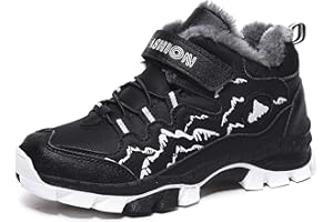 ZYLDK Kinder Winterschuhe Warm Gefütterte Winterboots Jungen Mädchen Trekkingschuhe Schneestiefel Baumwollschuhe Outdoor rutschfest mit Klettverschluss