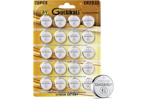 GutAlkaLi 20 Stück CR2032 3V Batterien CR 2032 Knopfzelle (Lithium Knopfzellen - 3 Volt im 20-er Pack)