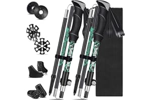 HOVIN Walking Stöcke Faltbar 105-125cm,Nordic Walking Stöcke Damen,Aluminium Wanderstöcke Faltbar,Trekkingstöcke mit 4 Paar Gummipuffers für Trekking und Wandern