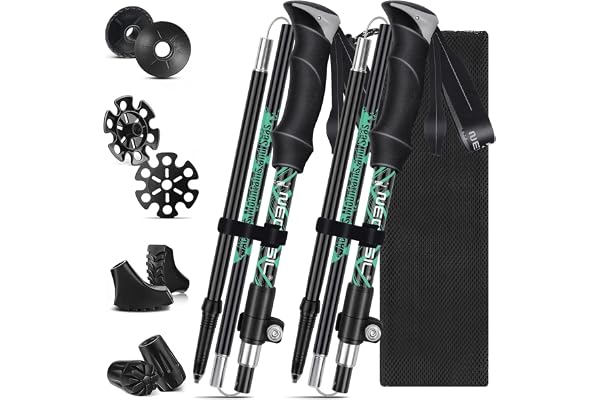 HOVIN Baton de Marche Pliable,Bâtons de Randonnée,Batons de Marche Nordique pour Trekking et Ski