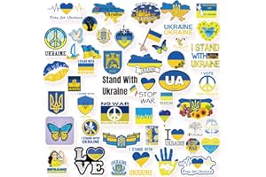 SAMANIJA Juego de 50 pegatinas de Ucrania con pegatinas de Ucrania, pegatinas de paz, decoración de bricolaje, no repetir, impermeable, paquete de pegatinas de vinilo para botellas de agua, portátil,