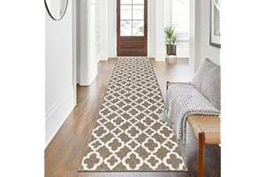 SHACOS Alfombra Pasillo Larga Marrón 60x240cm Lavable Antideslizante Moderna para Cocina Entrada Hall Puerta