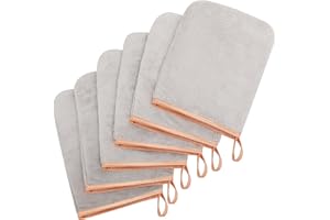 GRBAIN 6 Piezas Manoplas Baño Toallas Baño Toalla Facial Toalla Cara Toalla Microfibra Toallas Lavabo Esponja Bebe Recien Nacido Toalla Desmaquillante Reutilizable Limpieza Facial 15x21cm Franela-C