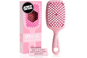 FHI HEAT UNbrush Wet & Dry Vented Detangling Hair Brush, Peony Light Pink