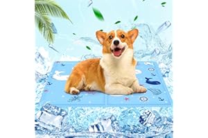 AHYDFSR Tappetino Rinfrescante per Cane, Tappetino Refrigerante per Cani e Gatt, Auto Raffreddamento Gel Non Tossico Giaciglio Rinfrescante, Perfetto per Cani e Gatti in Estate, 40x50cm, Blu Pescare