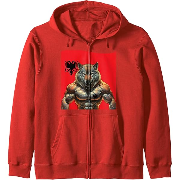Sweat à capuche Concept Albanie National (Rouge