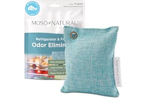 Moso Natural Fridge Deodoriser Odour Eliminator – Bamboo Charcoal Air Purifying Bag for Refrigerator & Freezer – More Effective than Baking Soda – Fridge Smell Absorber