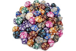 YILAIDA 100 Stück Polyedrisch Würfel Set mit Schwarz Beutel, Tisch Spiel Würfel für Dungeons and Dragons Pathfinder DND RPG MTG (10 Seitige)