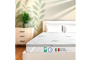 DOLCI SOGNI - Topper Memory Foam 160x190 Alto 5 cm - Correttore Materasso Morbido - Topper in Memory per Materasso Matrimoniale 160x190 Sfoderabile in Aloe Vera - Made in Italy