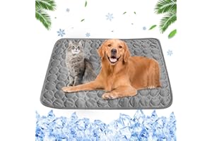 LuLuanping Tappetino Refrigerante per Cani Gatti, Animali Domestici Tappetino Rinfrescante, Tappetini Cani Estivo, Tappetino Rinfrescante Lavabili per Gatti, AntiGraffio/Antiscivolo (Grigio)