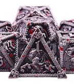 Set de Dés Métal en Forme de Balle/Bullet Dice Set - Six Dés JdR D6 en Laiton - Compatible avec Donjon et Dragon, Wargames, Jeu de Role,D&D, Accessoires RPG/Dungeons & Dragons/DND