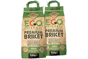 HOLYHOME Carbonella di Legna 100% Faggio 5 kg - Carbone Biologico per Barbecue, Grill, Grigliata InstaGrill o Barbecue da Tavolo Senza Fumo | Garantisce Brace per 24/28 Persone(2 Confezioni 5 Kg)