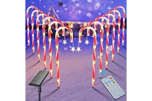 Ninonly Decoration Noël Canne Lumières Solaire, 12 Pack 72 LED Lumineuse Cannes à Sucre avec Étoile Noël, 8 Modes Decoration Noel Exterieur Étanche, Noel Lumiere Deco Solaire pour Jardin Chemin Cour