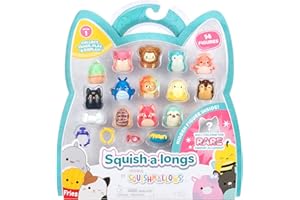 Squish-a-longs by Original Squishmallows 14 Pack - Series 1 - (14) 1” Mini-Squish with 4 Accessories, Ring, and Collector’s Guide - Collect, Trade, & Play