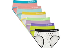 INNERSY Bragas Niña Adolescente Braguitas Algodón Cómodas Ropa Interior Deportiva Pack de 6