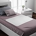 Lynmark® 4x Washable Bed Protector/Pad Without Tucks- Single Size Bed, OekoTex Certified Non-slip Mattress Protector for Incontinence & Bedwetting, Waterproof mat, Absorbs up to 8 Cups, 90x85 cm White