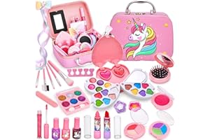 Chennyfun Kinderschminke Set Mädchen, Kinder Schminkkoffer Mädchen Spielzeug,Ungiftiges & Waschbares Kinderschminke Geschenk Set,Schminkkoffer Mädchen Rollenspiel Spielzeug ab 3 Jahren