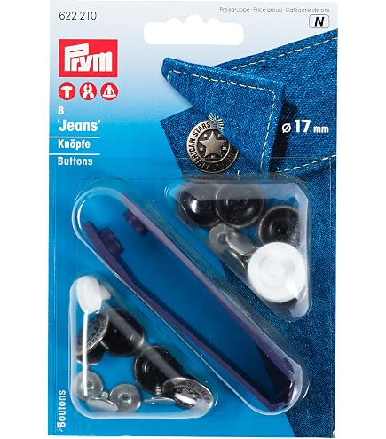 Bottoni PRYM Per Jeans In Acciaio Antico 20mm – 6 Pezzi Con Spedizione Inclusa