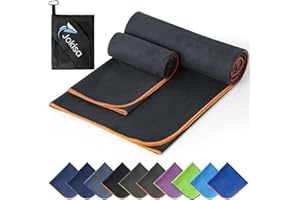 Jokisa 2 zestawy ręczników z mikrofibry (180 x 90 cm duży ręcznik + 100 x 50 cm, ręcznik na siłownię), szybkoschnący i bezpiaskowy ręcznik plażowy, ręczniki gimnastyczne odpowiednie do fitnessu, na