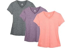 icyzone Träningströjor yogatoppar träningskläder V-ringad T-shirts för kvinnor löpning fitness sport kortärmad t-shirts