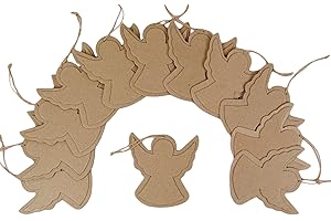 COUNTRY LOVE CRAFTS PAPIER MACHE Country Love Crafts Angel Hanging Tag Papier Mache, Pack of 12