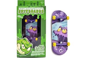 SPITBOARDS Kompletna podstrunnica 34 mm x 96 mm, deska z prawdziwego drewna, profesjonalne ciężarówki z nakrętkami zabezpieczającymi i tulejami, koła poliuretanowe z łożyskami | fioletowa kropka