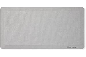 KitchenAid Gourmet Series Kitchen Comfort Gel Mat, Solid Basketweave, Matte Grey, 20"x39"
