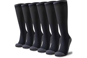 Niorasen Compression Socks for Women Men (20-30mmHg), 3 Pairs Flight Socks Unisex, Travel Sock Compression Stockings Fit Running, Football, Flying, Medical, Prevent Varicose Veins, Promote Circulation